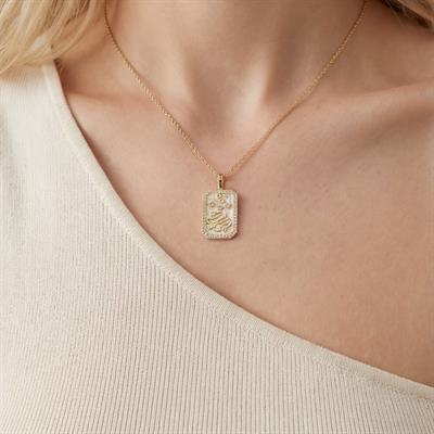 Çelik Kolye, Altın Kaplama İkizler Burç Kadın Kolye K-105