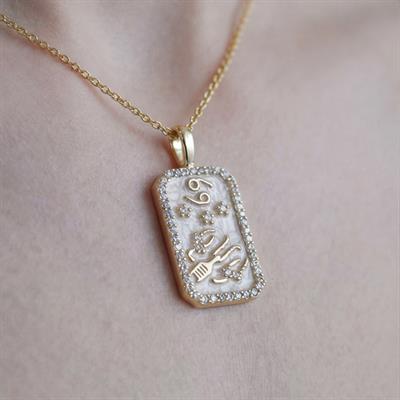 Çelik Kolye, Altın Kaplama İkizler Burç Kadın Kolye K-105