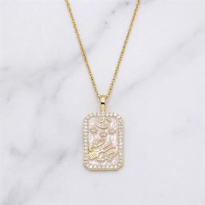 Çelik Kolye, Altın Kaplama İkizler Burç Kadın Kolye K-105