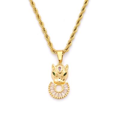 Çelik Kolye - Altın Kaplama Kadın Jaguar Kolye KLY-605