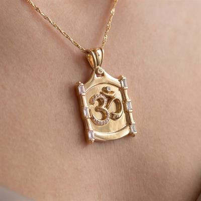 Çelik Kolye, Altın Kaplama Kare Uçlu Kolye  KLY-355