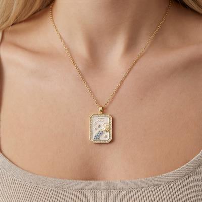 Çelik Kolye, Altın Kaplama Kova Burcu Kadın Kolye K-113