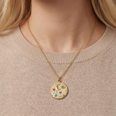 Çelik Kolye, Altın Kaplama Kozmik Denge Kadın Kolye K-122