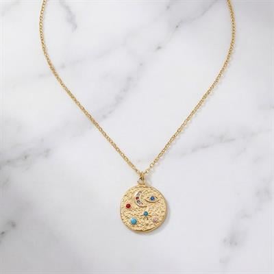 Çelik Kolye, Altın Kaplama Kozmik Denge Kadın Kolye K-122