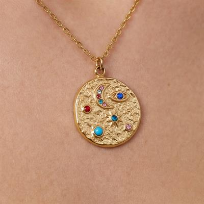 Çelik Kolye, Altın Kaplama Kozmik Denge Kadın Kolye K-122