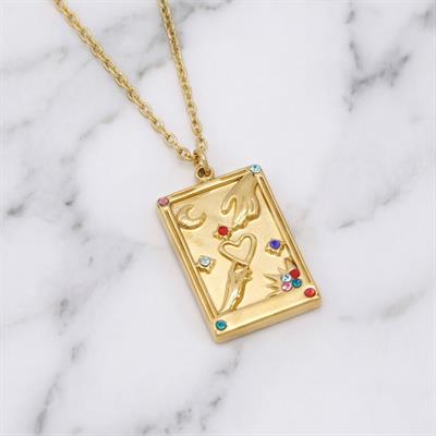Çelik Kolye, Altın Kaplama Şans Tarot Kadın Kolye K-121