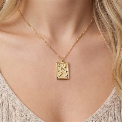 Çelik Kolye, Altın Kaplama Şans Tarot Kadın Kolye K-121