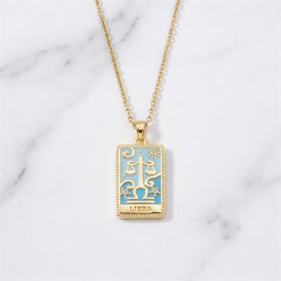 Çelik Kolye, Altın Kaplama Terazi Burcu Kadın Kolye K-139