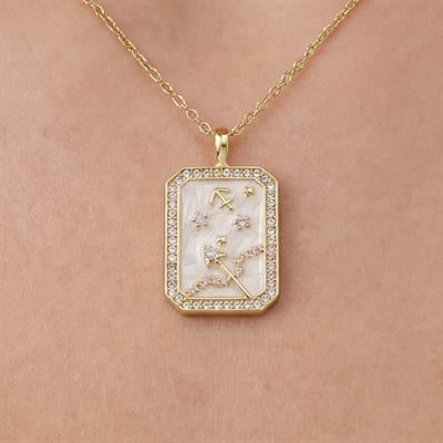 Çelik Kolye, Altın Kaplama Yay Burcu Çelik Kadın Kolye K-102