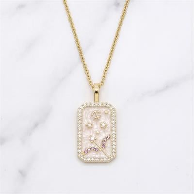 Çelik Kolye, Altın Kaplama Yay Burcu Çelik Kadın Kolye K-101