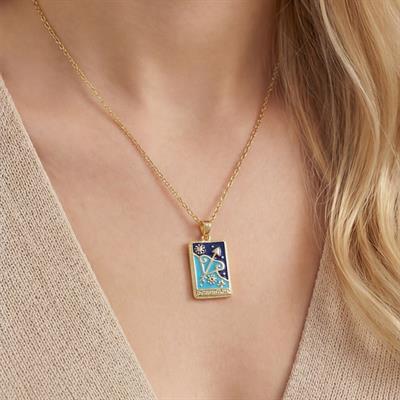 Çelik Kolye, Altın Kaplama Yay Burcu Kadın Kolye K-142