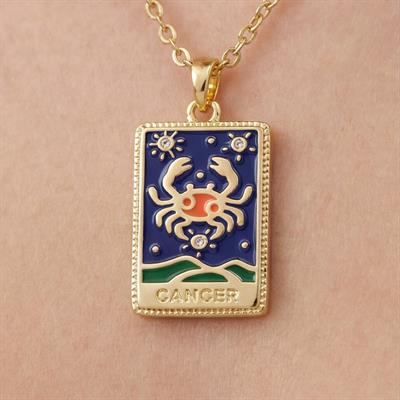 Çelik Kolye, Altın Kaplama Yengeç Burcu Kadın Kolye K-135