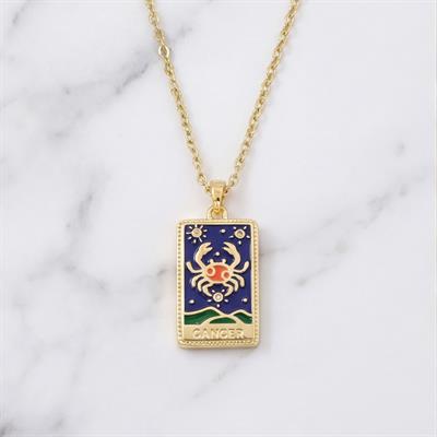 Çelik Kolye, Altın Kaplama Yengeç Burcu Kadın Kolye K-135