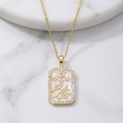 Çelik Kolye, Altın Kaplama Yengeç Burcu Kadın Kolye K-106