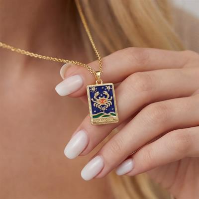 Çelik Kolye, Altın Kaplama Yengeç Burcu Kadın Kolye K-135