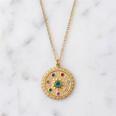 Çelik Kolye, Altın Kaplama Zodyak Burçlar Çemberi Kadın Kolye K-123