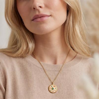 Çelik Kolye, Altın Kaplama Zodyak Burçlar Çemberi Kadın Kolye K-123