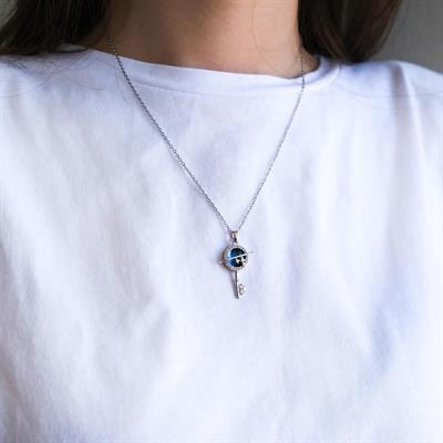 Çelik Kolye - Anahtar Kolye - Paslanmaz Çelik Kadın Kolye KLY-587