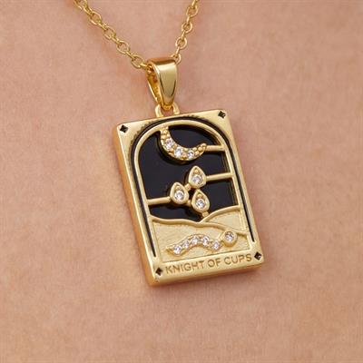 Çelik Kolye, Ay Kolye Altın Kaplama, Kadın Kolye K-131