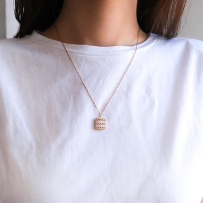 Çelik Kolye - Baget Kolye Altın Kaplama - Paslanmaz Çelik Kadın Kolye KLY-590