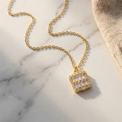 Çelik Kolye - Baget Kolye Altın Kaplama - Paslanmaz Çelik Kadın Kolye KLY-590