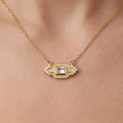 Çelik Kolye, Göz Kolye Altın Kaplama, Kadın Kolye K-130