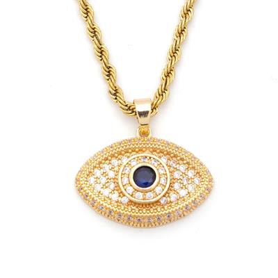 Çelik Kolye - Göz Kolye Altın Kaplama KLY-606