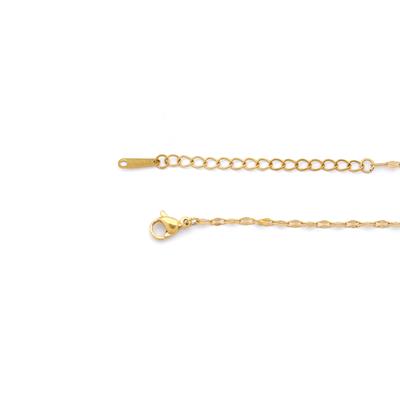 Çelik Kolye - Göz Kolye Yeşil Taşlı Altın Kaplama KLY-612