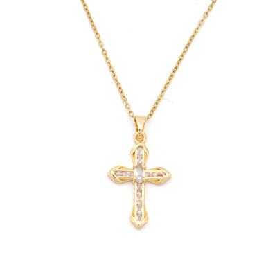 Çelik Kolye - Haç Kolye Altın Kaplama KLY-638