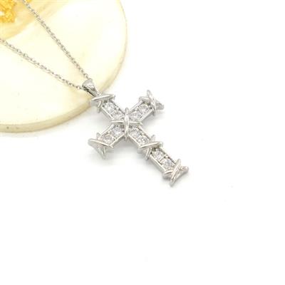 Çelik Kolye - Haç Kolye - Paslanmaz Çelik Kadın Kolye KLY-642