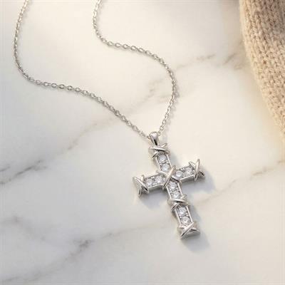 Çelik Kolye - Haç Kolye - Paslanmaz Çelik Kadın Kolye KLY-642