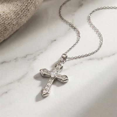 Çelik Kolye - Haç Kolye - Paslanmaz Çelik Kadın Kolye KLY-629