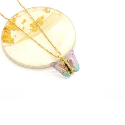 Çelik Kolye - Kelebek Kolye Altın Kaplama KLY-633