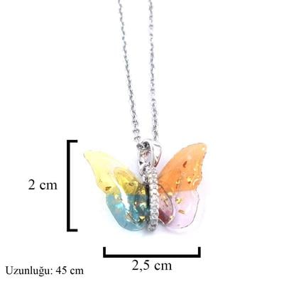 Çelik Kolye - Kelebek Kolye - Paslanmaz Çelik Kadın Kolye KLY-597