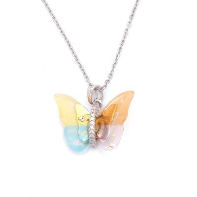 Çelik Kolye - Kelebek Kolye - Paslanmaz Çelik Kadın Kolye KLY-597