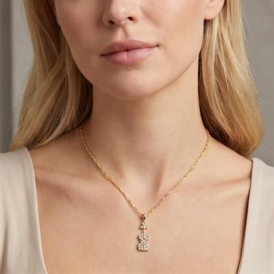 Çelik Kolye, Keman Kolye Altın Kaplama, Kadın Kolye KLY-234