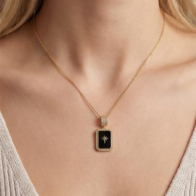 Çelik Kolye, Kuzey Yıldızı Kolye, Altın Kaplama Kadın Kolye K-124