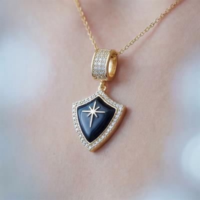 Çelik Kolye, Kuzey Yıldızı Kolye, Altın Kaplama Kadın KolyeK-125