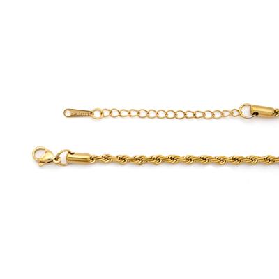 Çelik Kolye - Mavi Taş Kolye Altın Kaplama KLY-604