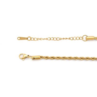 Çelik Kolye - Mavi Taş Kolye Altın Kaplama KLY-607