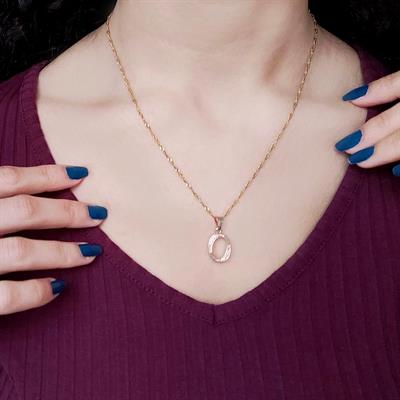 Çelik Kolye, O Harfli Kolye Altın Kaplama, Kadın Kolye KLY-289