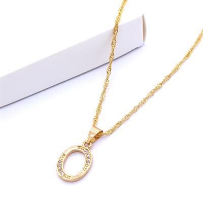 Çelik Kolye, O Harfli Kolye Altın Kaplama, Kadın Kolye KLY-289