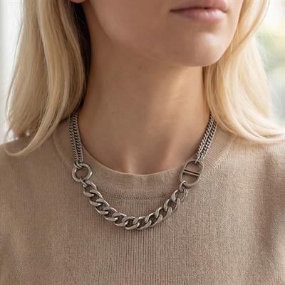 Çelik Kolye, Paslanmaz Çelik Kadın Kolye, Zincir Model KLY-349