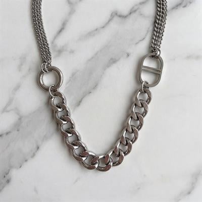 Çelik Kolye, Paslanmaz Çelik Kadın Kolye, Zincir Model KLY-349