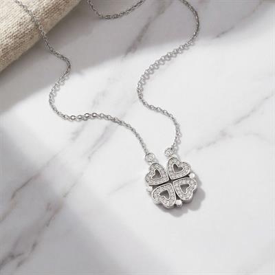 Çelik Kolye - Yonca Kolye - 4 Yapraklı Yonca Kolye KLY-625