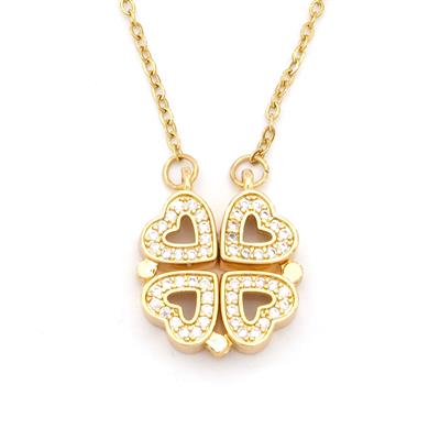 Çelik Kolye - Yonca Kolye Altın Kaplama KLY-637