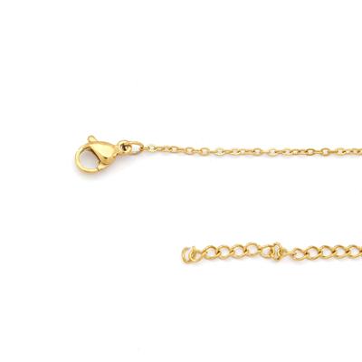 Çelik Kolye - Yonca Kolye Altın Kaplama KLY-637