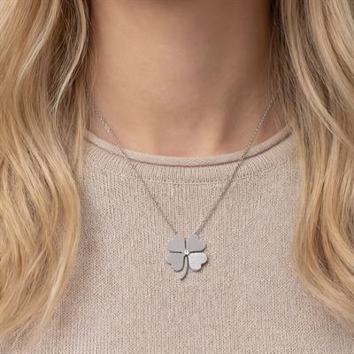 Çelik Kolye, Yonca Kolye, Paslanmaz Çelik Kadın Kolye KLY-352