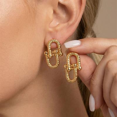 Çelik Küpe Altın Kaplama Kadın UNK-802