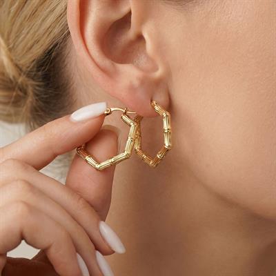 Çelik Küpe Altın Kaplama Kadın UNK-807